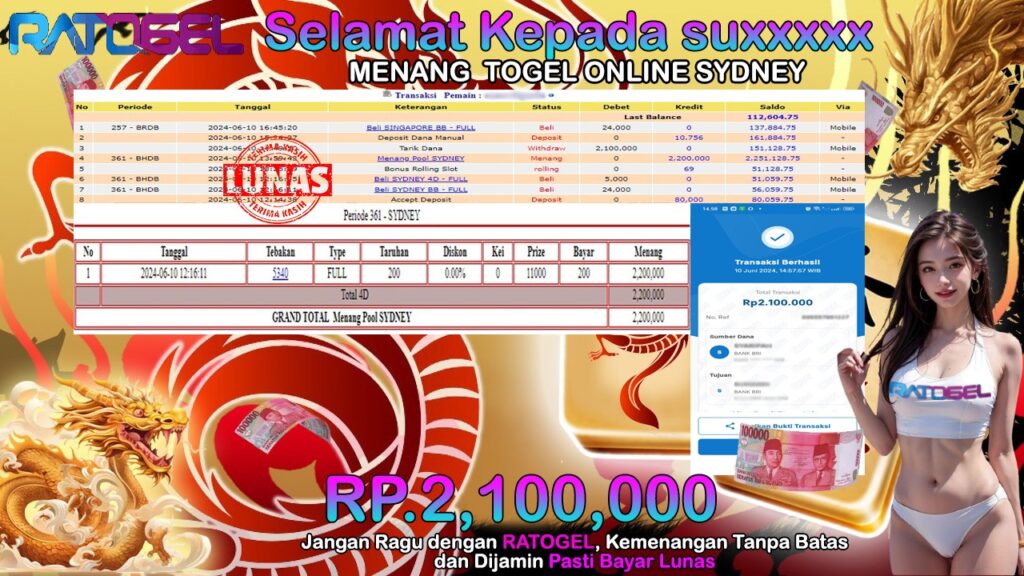 BUKTI JP TOGEL ONLINE POOL SYDNEY TERPERCAYA DI INDONESIA TGL 10-06-2024